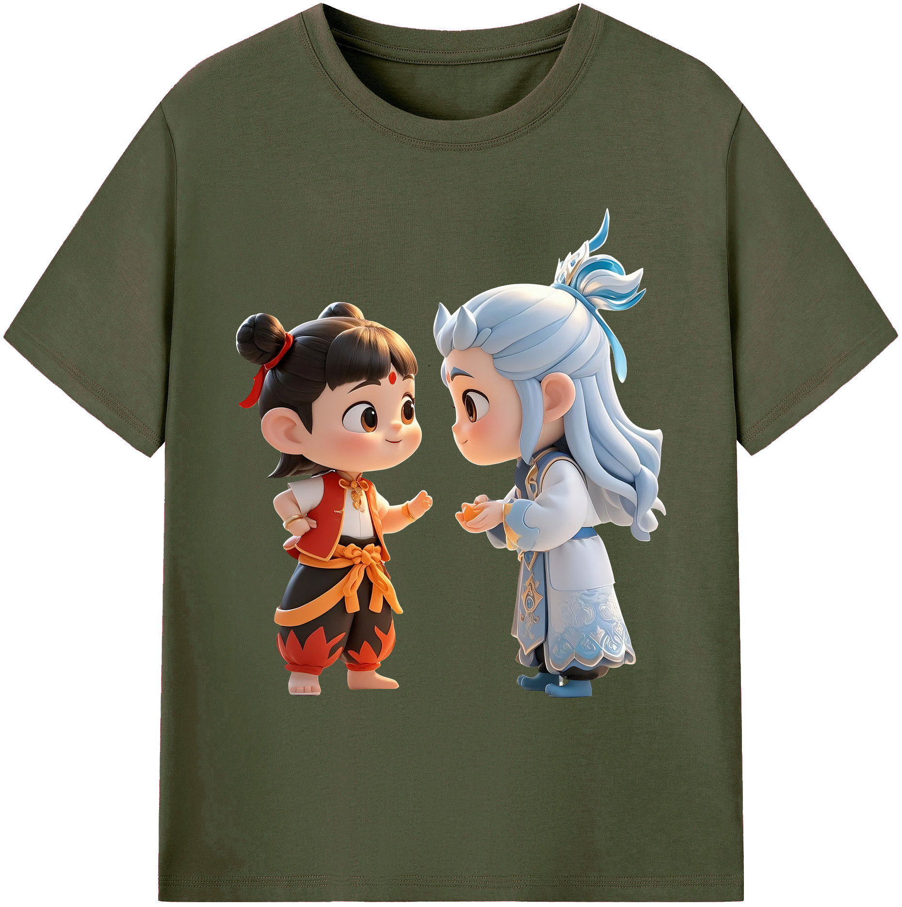 （画像用） Ne Zha 2 ナタ 魔童の大暴れ 綿100％ メンズ半袖Tシャツ｜肌触りやわらか＆通気性